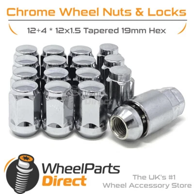 Wheel Nuts & Locks (12+4) 12x1.5 for Mazda 323 [Mk4] 80-84 on Aftermarket Wheels