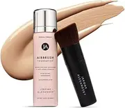 Jerome Alexander Magicminerals Airbrush Foundation By 2-Piece Makeup Set - Mineral Foundation Spray And Kabuki Brush - Light Medium Shade