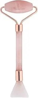 Vasanti Cosmetics Rose Quartz Roller & Gua Sha Tool - Facial Beauty Roller and Skincare Massager Tool - Minimizes Signs of Aging, Brightens and Defines Face
