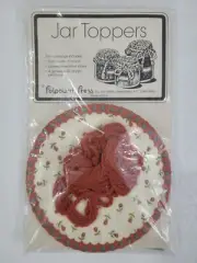 Potpouri Press Jar Toppers Kit Rust Floral 6" Round Toppers Labels Yarn Makes 8