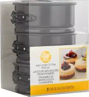 4-Inch Mini Springform Pans for Mini Cheesecakes, Pizzas and Quiches, 3-Piece Se