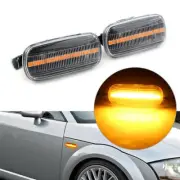 Fit Audi A3 A4 B7 A6 C5 C7 2X Dynamic LED Side Marker Fender Turn Signal Light