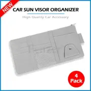 4X Leather Car Sun Visor Organizer Pouch Bag Multiple Pocket Card Holder Storage