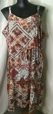 AUTOGRAPH MULTI "COLOURFUL PATCHWORK" STRAPPY MIDI DRESS-SZ 24 NEW REDUCED PRICE