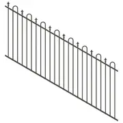 ProtectorAl 1201-2400W x 1200H Woodland Grey Loop & Spear Top Pool Fence Panel Raked 16-30º