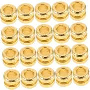 NULYLU 20pcs Electric Guitar Strings Acoustic Guitar Pegs O Parts Acoustic Fret Metal Tail Parts Golden Metal