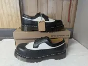 Dr. Martens 3989 BEX Smooth Leather Brogue Wingtip Black White US Size 11 M 12 W