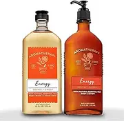 Bath & Body Works Aromatherapy Energy - Orange + Ginger Body Lotion, 6.5 Fl Oz + Body Wash & Foam Bath, 10 Fl Oz