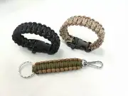 Outdoor Paracord Survival Bracelet with Whistle Reflective Rope Gear Kits Key