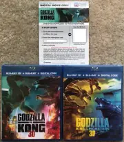 New 1st Printing Godzilla vs. Kong & King of Monsters 3D Blu-ray + Bonus Digital