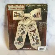 Counted Cross Stitch Kit Front Door Bow Christmas Winter Snowman NEW Complete