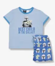 NEW PETER ALEXANDER PJ SET TOP & SHORT JNR 5 $59.95 STAR WARS MANDALORIAN CHILD