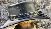 Buffalo leather hat Genuine crocodile band Australian made Jacaru man’s Dundee