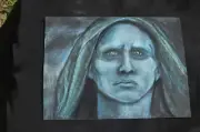 Original Art Prometheus Pastel Black Paper Nicole Swanbeck 9x12"