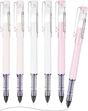 M&G 6 Pcs Pens Fine Point Smooth Writing Pens, 0.5mm Liquid Rollerball Pen Fine Point Macaron Pen with Black Ink Pens for Note Taking, Office School Supplies Gifts Student Women Men Adult