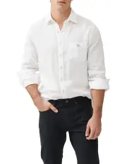 [Rodd & Gunn] Coromandel 2 Long Sleeve Sports Fit Shirt in Snow