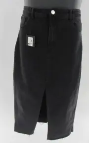 Women's Charlotte Russe Black Denim Jean Front Split Maxi Skirt Size XL: New!!