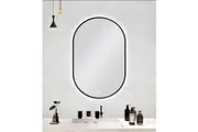 600 X 900MM OVAL SHAPE BLACK FRAMED CARYSIL LED MIRROR