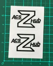 old school bmx decals stickers acs z hubs, black on clear