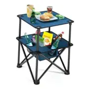 Folding Camping Table, Portable Outdoor Picnic Table, Lightweight Square Blue