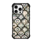 iPhone 16 Pro Ultra Impact Case MagSafe Compatible Art Deco Marble Tiles in Soft Pastel on transparent 2
