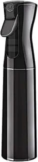 Swano Hair Spray Bottle 300ML Black, Empty Continuous water Mist Bottle for Cleaning, Hair Curling, Plants and Skin Care