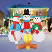 Lighted Inflatable Christmas Decoration 7FT (Snowman Family Campfire)