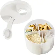 Milk Powder Container, Milk Powder Box, Milk Powder Dispenser Rotating Portable Rice Noodle Box | Portable Rice Noodle Box, 4 Compartment Snack Storage Formula Holder for Travel Outdoor Use