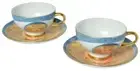 Set of Two Princess Yekaterina Super White Fine China Tea Cup & Saucers 200ml