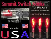 3 RED S LIGHTED NOCKS .243-246 I.D. ARROWS. ***HIGH QUALITY USA PRODUCT***