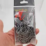 Matzuo America Size 7/0 Up Eye Circle Hook 25 Count Pack Black Chrome