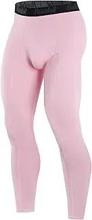 [Runhit] Men s Compression Pants Running Tights Workout Leggings Athletic Base Layer Pants for Sports Yoga Basketball Pink L