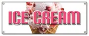 ICE CREAM BANNER SIGN cart shop cone signs sundae homemade
