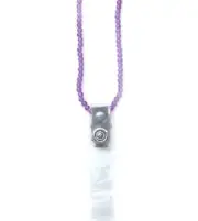 Amethyst bead id badge necklace lanyard with strap clip BDG250001