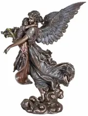 Guardian Angel Figurine Room Antique Holy Statue Sculpture Angel Amor Veronese