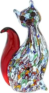 [Glass Of Venice] Murano Glass Millefiori Cat Sculpture