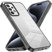 Compatible with Samsung Galaxy A13 4G / A13 5G Cover,Transparent Dual Materia (TPU+Transparent PC Back Panel) Phone Case Black