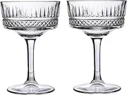 Vintage Crystal Cocktail Glasses, Luxury Espresso Martini Glasses, Handblown Bar Drinking Glasses Set for Dessert, Wine, Champagne 2pcs (2pcs)
