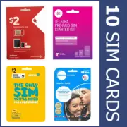 10 x AUSTRALIAN SIM CARDS PREPAID OPTUS VODAFONE TELSTRA MICRO NANO 3G 4G LTE