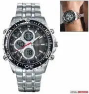 MEN'S Elgin Chronograph Watch - Brand New - Silver Casing - Digital Face