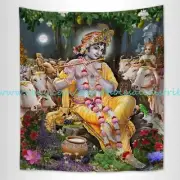 Gopal Krishna cow forest cowherd boys wall tapestry contemporary wall decor