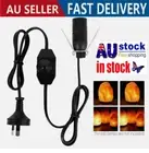 Salt Lamp Power Cord 1.8m Cable Black Wire Dimmer Button Control Bulb Switch AU