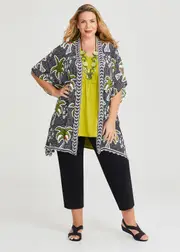 [TS] Taking Shape Natural Oasis Kimono Size ALL in Print, Viscose - Plus Size Women's Clothing Print