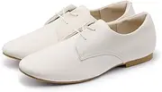 MUJI Women's Fatigue Leather Shoes Leather Shoes, White (Off-White), 22.5 cm