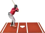 Baseball Softball Training Mat with Home Plate Batters Box - Upgraded Anti-Slip