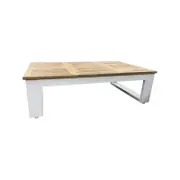 Balmoral Outdoor Teak Top Aluminium Coffee Table With Fold Out Sides