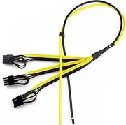 KAVJU 5Pcs Power Supply Cable 1 to 3 6p+2p Miner Adapter Cable 8pin GPU Video Card Wire 12AWG+18AWG Cables for BTC Mining