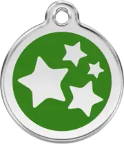 Red Dingo Stars Green Tag - Lifetime Guarantee - Cat, Dog, Pet ID Tag Engraved