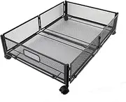 Under Bed Storage with Wheels, Metal Rolling Under Bed Shoe Storage Organizer, Under Bed Storage Containers, Underbed Storage Bin for Clothes Shoes Toy