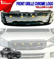 FOR ISUZU D-MAX DMAX PICKUP 2012 13 14 2015 FRONT GRILLE CHROME LOGO YELLOW LED
